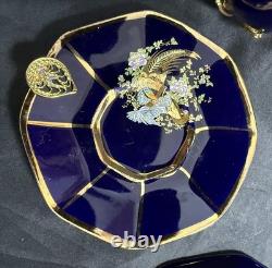 Set of 5 Royal Linoj Seckin Limoges Cobalt Blue 24K Gold Demitasse Cups Saucers Set of 5 Royal Linoj Seckin Limoges Cobalt Blue 24K Gold Demitasse Cups Saucers