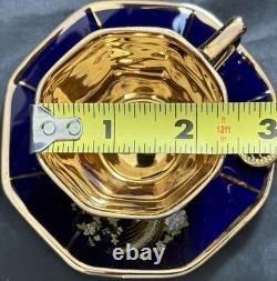 Set of 5 Royal Linoj Seckin Limoges Cobalt Blue 24K Gold Demitasse Cups Saucers Set of 5 Royal Linoj Seckin Limoges Cobalt Blue 24K Gold Demitasse Cups Saucers