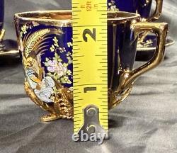 Set of 5 Royal Linoj Seckin Limoges Cobalt Blue 24K Gold Demitasse Cups Saucers Set of 5 Royal Linoj Seckin Limoges Cobalt Blue 24K Gold Demitasse Cups Saucers
