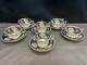 Set Of 6 (2 Sizes) Cobalt & Gold Antique Coalport Batwing Tea Cups & Saucers