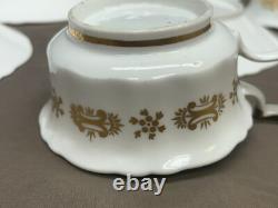 Set of 6 (2 sizes) Cobalt & Gold Antique Coalport Batwing Tea Cups & Saucers