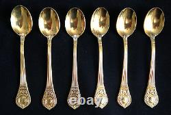Set of 6 Antique/Vintage Gold Embossed Demi-Tasse Cups withSaucers by KPM Poland