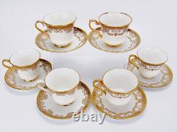 Set of 6 De Lamerie London Fine Bone China Teacups and Saucers Slight Mismatch