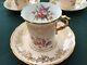 Set Of 6 Hammersley China Pink Floral Coffee Cups And Saucers Handpainted Howard