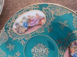 Set of 6 Lefton Turquoise & Gold Courting Couples Cups & Saucers