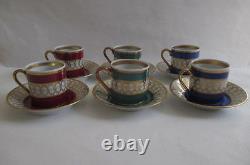Set of 6 Marque Deposee Gold Trim Cups & saucers