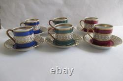 Set of 6 Marque Deposee Gold Trim Cups & saucers