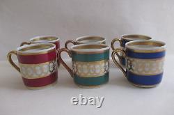Set of 6 Marque Deposee Gold Trim Cups & saucers