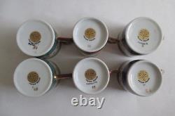 Set of 6 Marque Deposee Gold Trim Cups & saucers