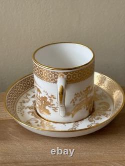 Set of 6 Spode Spode's Garden Gold Chinoiserie Demitasse Cups & Saucers