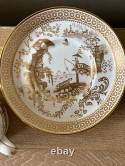Set of 6 Spode Spode's Garden Gold Chinoiserie Demitasse Cups & Saucers