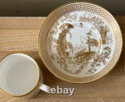 Set of 6 Spode Spode's Garden Gold Chinoiserie Demitasse Cups & Saucers