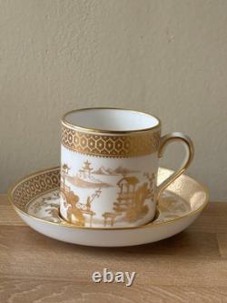 Set of 6 Spode Spode's Garden Gold Chinoiserie Demitasse Cups & Saucers