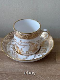 Set of 6 Spode Spode's Garden Gold Chinoiserie Demitasse Cups & Saucers