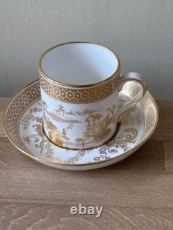 Set of 6 Spode Spode's Garden Gold Chinoiserie Demitasse Cups & Saucers