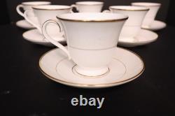 Set of 6 Waterford Fine China LISMORE GOLD Cups & Saucers England