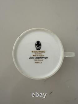 Set of 6 Wedgwood Susie Cooper design Old Gold Nebula coffee cups and saucers