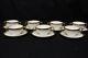 Set Of 7 Antique Elite Works Limoges Bouillon Soup Cups, Saucers Gold Trim 1900