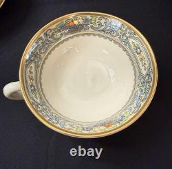 Set of 7 Tea Cups & Saucers Lenox Autumn Gold Trim Bone China
