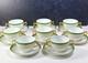 Set Of 8 D&c Limoges France Double Handled Bouillion Cups W Saucers Green Gold