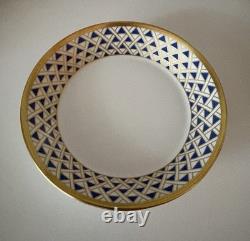 Set of 8 Richard Ginori Diamanti Cups and Saucers Blue Gold Florence Italy