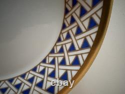 Set of 8 Richard Ginori Diamanti Cups and Saucers Blue Gold Florence Italy