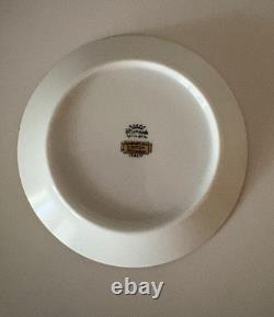 Set of 8 Richard Ginori Diamanti Cups and Saucers Blue Gold Florence Italy