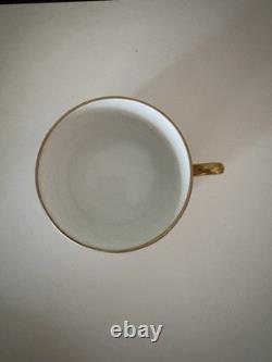 Set of 8 Richard Ginori Diamanti Cups and Saucers Blue Gold Florence Italy
