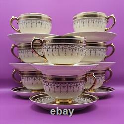 Set of 8 Vintage Art Deco Jackson and Gosling Grosvenor Cups With Saucers