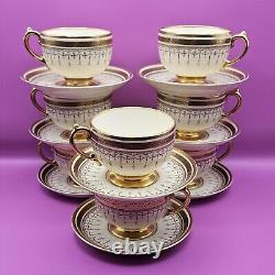 Set of 8 Vintage Art Deco Jackson and Gosling Grosvenor Cups With Saucers