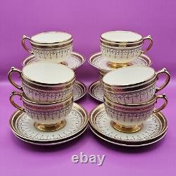 Set of 8 Vintage Art Deco Jackson and Gosling Grosvenor Cups With Saucers