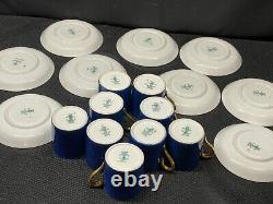 Set of 9 Crown Staffordshire COBALT / GOLD Demitasse Cups & Saucers 2 3/8