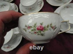 Set of 9 Rosenthal Classic Sanssouci Rose Gold trim tea cups & saucers Set of 9 Rosenthal Classic Sanssouci Rose Gold trim tea cups & saucers