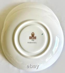 Set of 9 footed T&C Cups + Saucers Wedgwood PIMPERNEL'Pink', gold rimmed