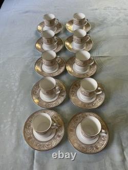 Set of Ten Royal Doulton Coffee Cups and Saucers'Sovereign' Pattern