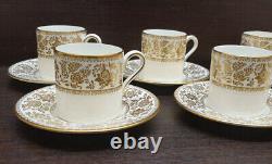 Set of WEDGWOOD Gold Damask sauce boat soup plates espresso cups oval dish