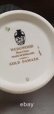 Set of WEDGWOOD Gold Damask sauce boat soup plates espresso cups oval dish