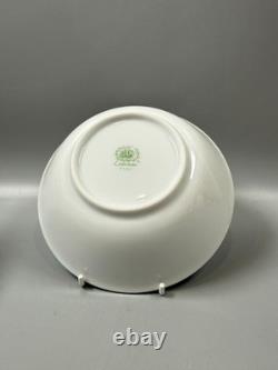 Set of classic Noritake P589 dinner ware for six white with gold rim and gold
