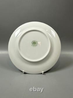 Set of classic Noritake P589 dinner ware for six white with gold rim and gold