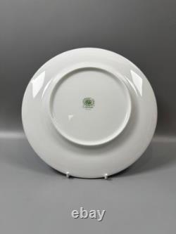 Set of classic Noritake P589 dinner ware for six white with gold rim and gold