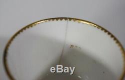 Sevres 18th Century Cup & Saucer Pink Hand Painted Floral Design with Gold Gilt