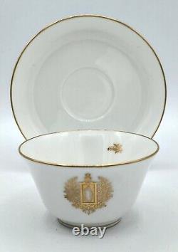 Sevres Cup and Saucer Decorated with a Crest of the French Republic in Gilt 1906