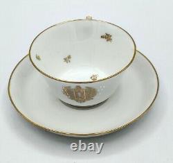 Sevres Cup and Saucer Decorated with a Crest of the French Republic in Gilt 1906