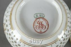 Sevres Reticulated Double Walled White & Gold Cup & Saucer Circa 1878-1882