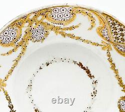 Sevres White & Gilt Porcelain Cup and Saucer 1756-7 Signed VC Vincent I