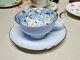 Shelley Blue Daisy Chintz Lincoln Shape Cup & Saucer Ripon Plate Gold Trim