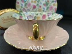 Shelley Countryside Chintz Oleander Cup, Saucer And 6 Plate #13700 Gold Trim