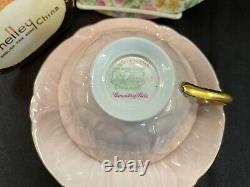 Shelley Countryside Chintz Oleander Cup, Saucer And 6 Plate #13700 Gold Trim