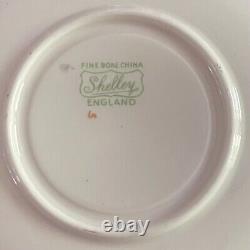 Shelley Cup /Saucer Set. Matte Black, Country Lake Scene, Gold Trim England 1950