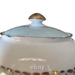 Shelley England Regency Tea Set Teapot Green Gold Cups Saucers Plates Vtg 13 Pc